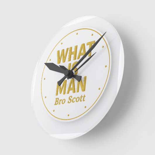 Bro Leo WHAT IS MAN Round Face Wall Clock Runde Wanduhr (Winkel)