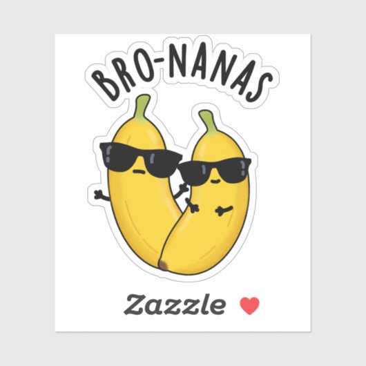 Bro-nanas Funny Fruit Banana Pun Aufkleber (Blatt)