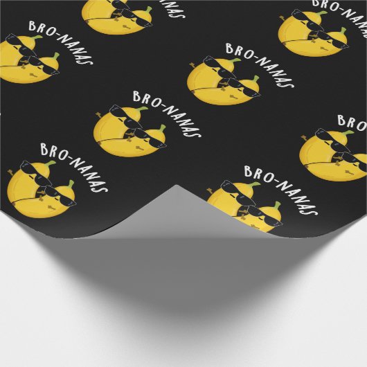 Bro-nanas Funny Fruit Banana Pun Dark BG Geschenkpapier (Ecke)