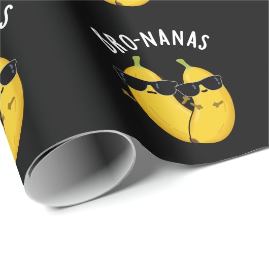 Bro-nanas Funny Fruit Banana Pun Dark BG Geschenkpapier (Rolleneckpunkt)