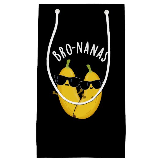 Bro-nanas Funny Fruit Banana Pun Dark BG Kleine Geschenktüte (Vorderseite)