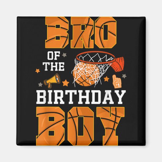 Bro of the Birthday Boy Basketball B-day Decoratio Magnet (Vorne)