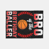 Bro of the Birthday Boy Bysketbyll Bday Celebratio Fleecedecke (Vorderseite (Horizontal))