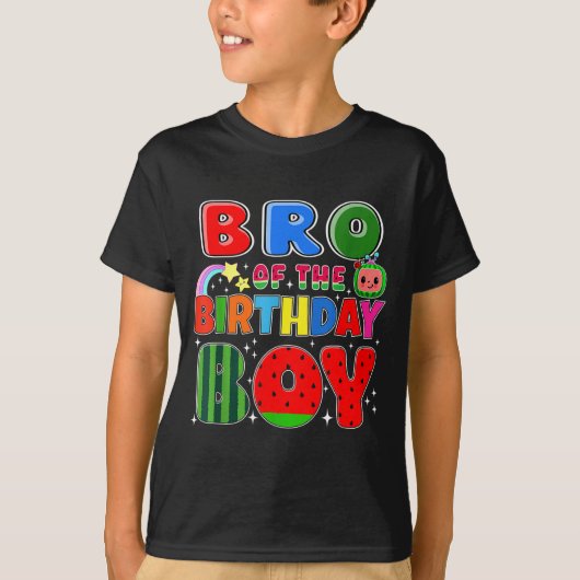 Bro Of The Birthday Boy Melon Family Matching Funn T-Shirt (Vorderseite)