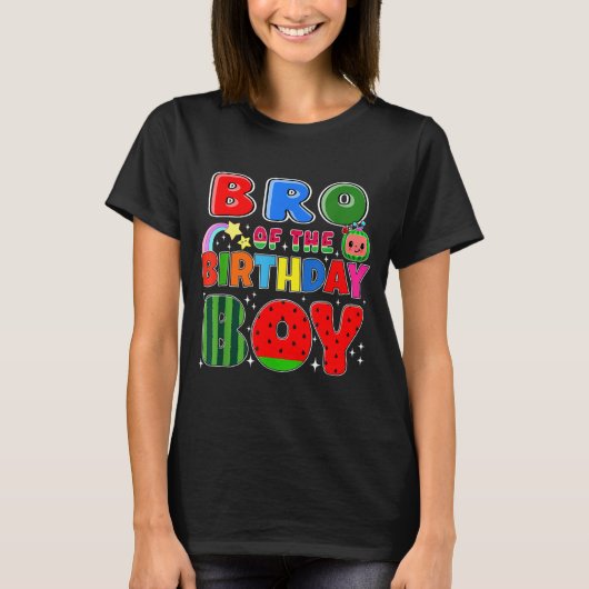 Bro Of The Birthday Boy Melon Family Matching Funn T-Shirt (Vorderseite)