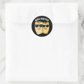 Bro-rritos Funny Burrito Pun Dark BG Runder Aufkleber (Tasche)