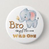 Bro the Wild One Elephant Gold Foil Button (Vorderseite)