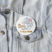 Bro the Wild One Elephant Gold Foil Button (Beispiel)
