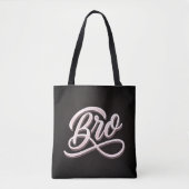"BRO" Vintage Lettering Tote Tasche (Vorderseite)