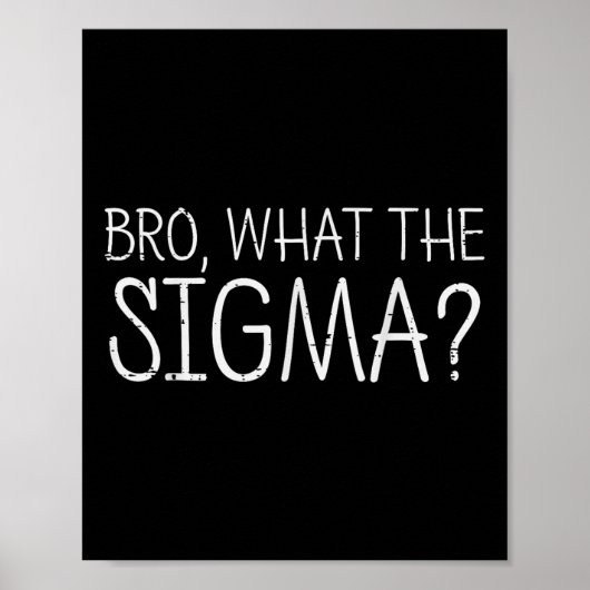Bro Was Sigma Funny Sprichwort Männer Frauen Kind Poster (Vorne)