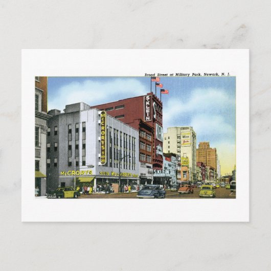 Broad Street, Newark, NJ Postkarte (Vorderseite)