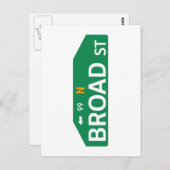Broad Street, Philadelphia, PA Street Sign Postkarte (Vorne/Hinten)