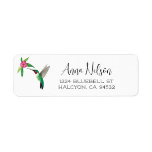 Broad-tails Hummingbird Return Address Label