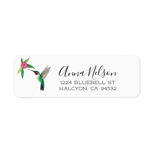 Broad-tails Hummingbird Return Address Label (Vorne)