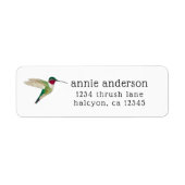 Broad-tails Hummingbird Return Address Label (Vorne)