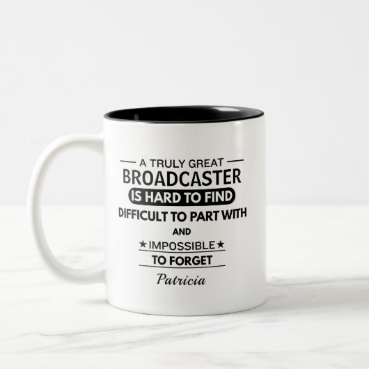 Broadcaster Appreciation Farewell Personalized Zweifarbige Tasse (Links)