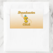 Broadcaster Chick Rechteckiger Aufkleber (Tasche)