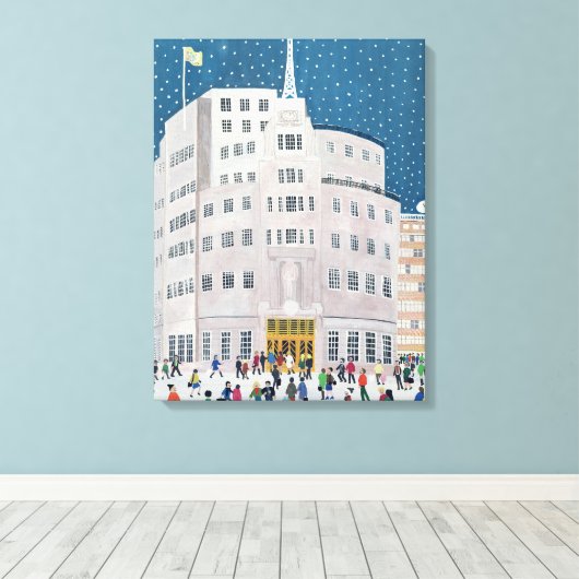 Broadcasting House der BBC Leinwanddruck (Insitu (Holzboden))