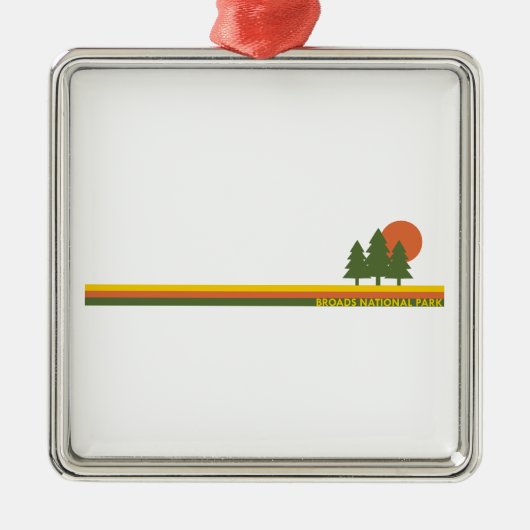 Broads National Park Pine Trees Sun Ornament Aus Metall (Vorne)