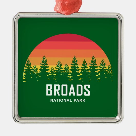 Broads National Park Rainbow Trees Ornament Aus Metall (Vorne)