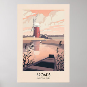 Broads Nationalpark Modernes Reiseposter Poster