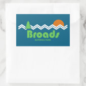 Broads Nationalpark Retro Rechteckiger Aufkleber (Tasche)