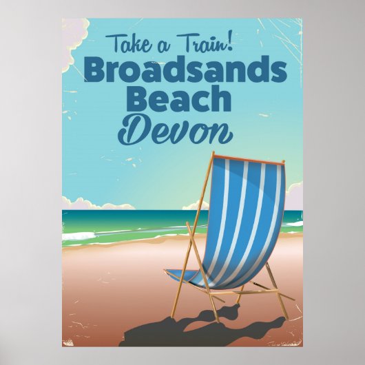 Broadsands Beach Devon Vintage Reiseplakat Poster (Vorne)
