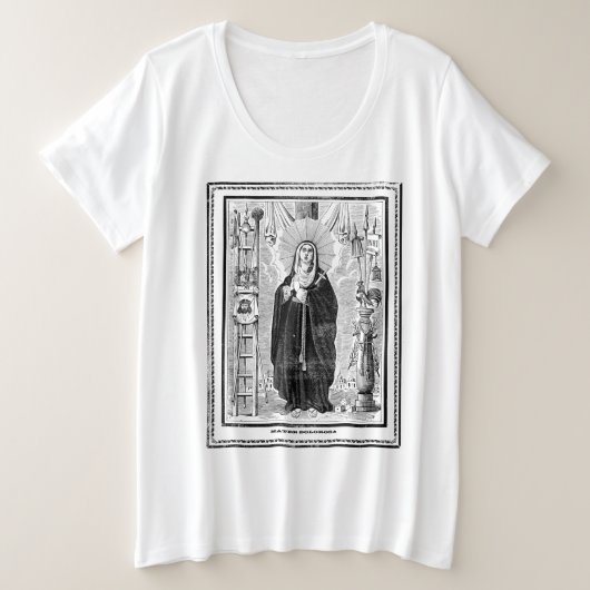Broadsheet with the Virgin of Sorrows Große Größe T-Shirt (Design vorne)