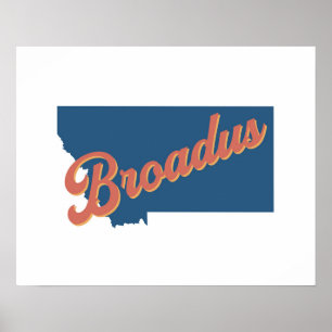 Broadus, Montana Staatsdruck Poster