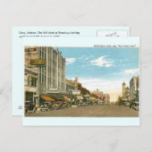 Broadway 1930 Gary, Indiana Postkarte (Vorne/Hinten)
