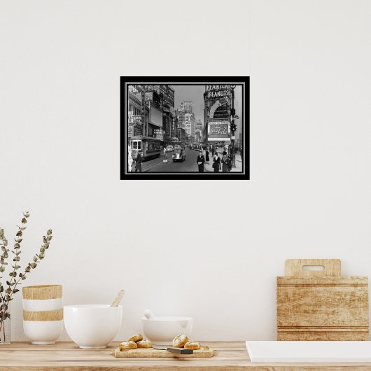 Broadway & 46th St NYC Print ca. 1937 Poster (Küche)