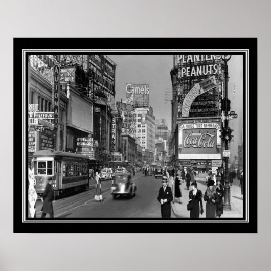 Broadway & 46th St NYC Print ca. 1937 Poster (Vorne)