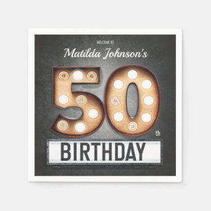 Broadway 50. Geburtstag Glamour Marquee Custom Serviette