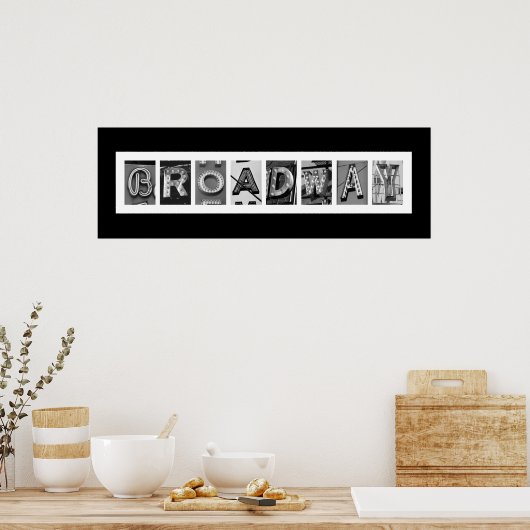 BROADWAY Architektur Typografie Poster (Küche)
