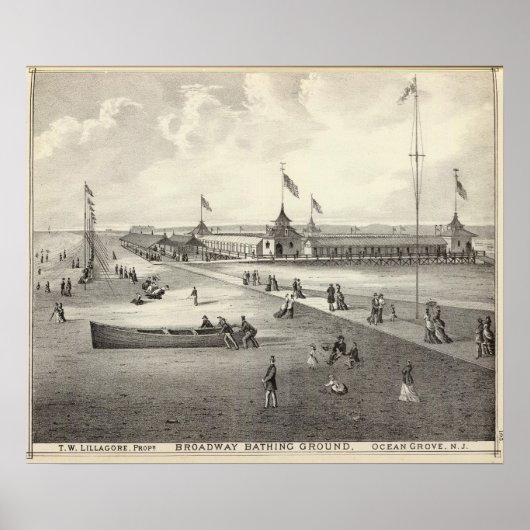 Broadway Bathing Ground, Ocean Grove, NJ Poster (Vorne)