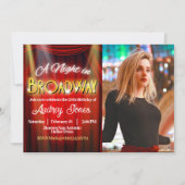 Broadway Birthday mit Foto Einladung (Vorderseite)