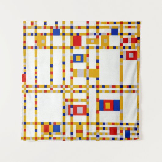 Broadway Boogie Woogie | Piet Mondrian | Wandteppich (Vorderseite (Horizontal))