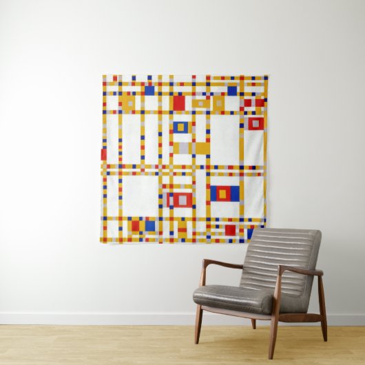 Broadway Boogie Woogie | Piet Mondrian | Wandteppich (Beispiel (Horizontal))