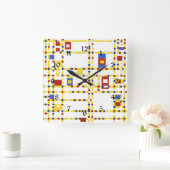 Broadway Boogie Woogie Quadratische Wanduhr (Zuhause)