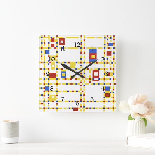 Broadway Boogie Woogie Quadratische Wanduhr (Zuhause)