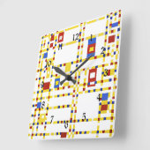 Broadway Boogie Woogie Quadratische Wanduhr (Winkel)