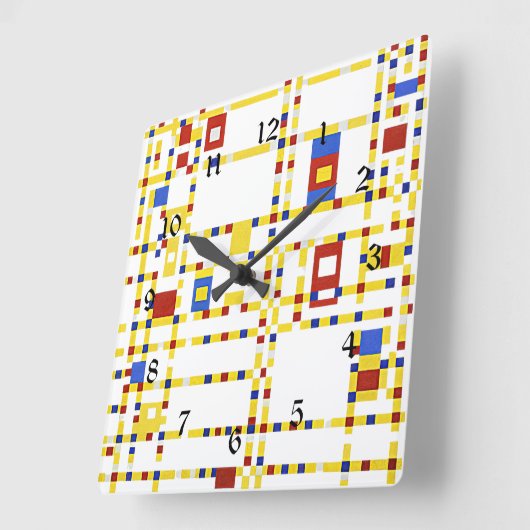 Broadway Boogie Woogie Quadratische Wanduhr (Winkel)