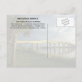 Broadway Bridge, Halifax River, Daytona Beach, FL Postkarte (Rückseite)