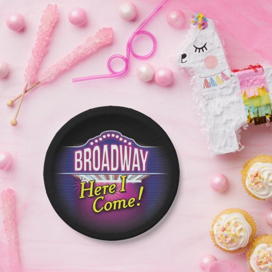 "Broadway Here I Come!" Pappteller (Party)