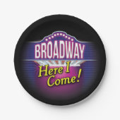 "Broadway Here I Come!" Pappteller (Vorderseite)
