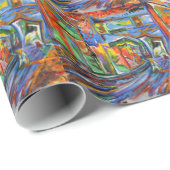 Broadway im Regen-Ölgemälde Geschenkpapier (Rolleneckpunkt)