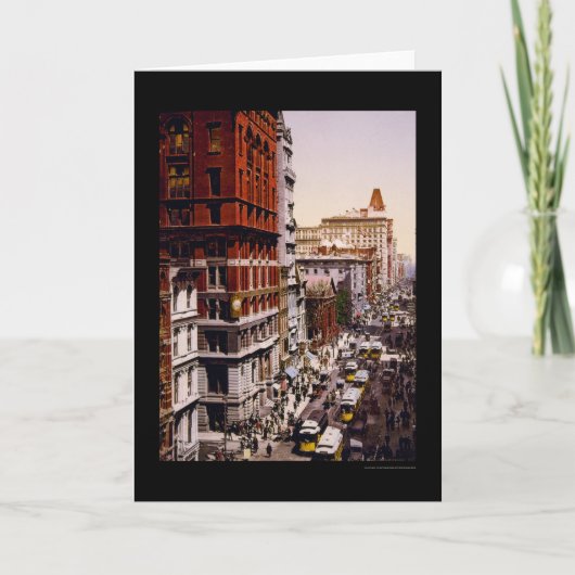 Broadway in New York City 1900 oben schauen Karte (Vorderseite)