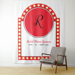 BROADWAY MARQUEE Bat Mitzvah Foto Stand Hintergrun Wandteppich