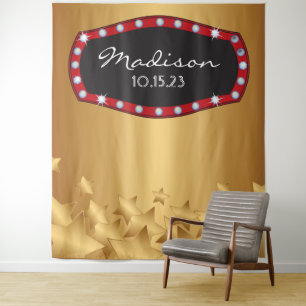 BROADWAY MARQUEE Foto-Op Hintergrund Wandteppich
