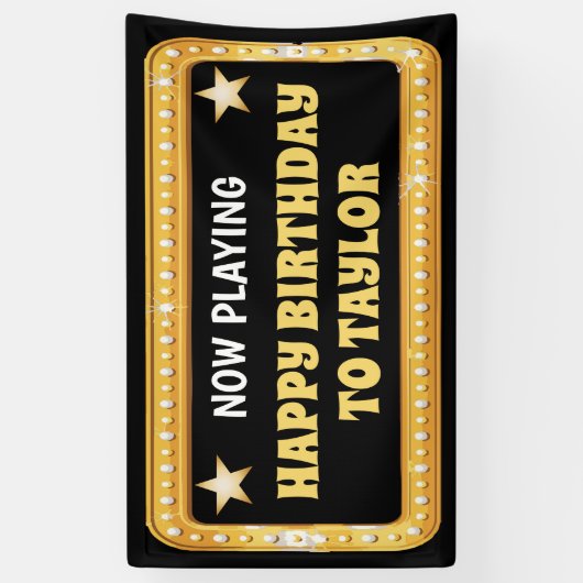 Broadway Marquee mit benutzerdefiniertem Text Banner (Vertikal)